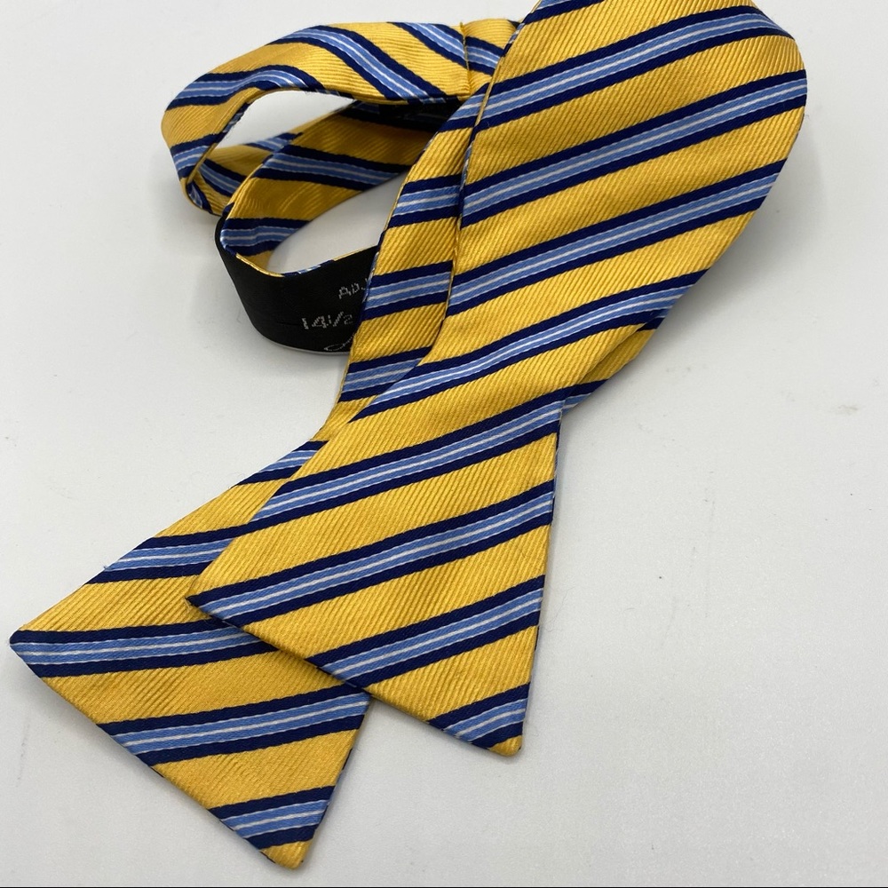 Preppy Yellow and Blue Rep Bow Tie
